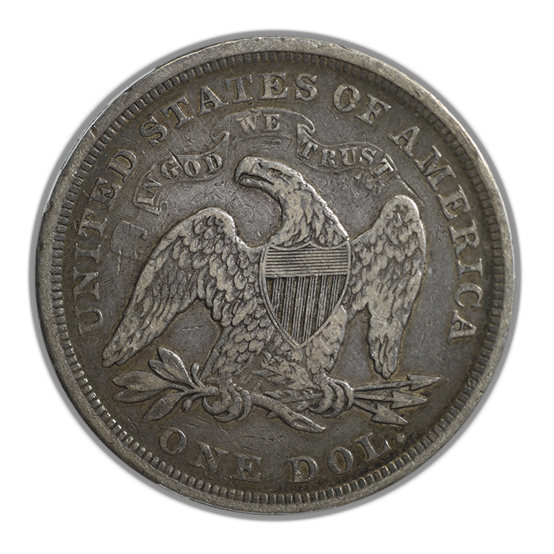 1872 Liberty Seated Dollar $1 PCGS F15