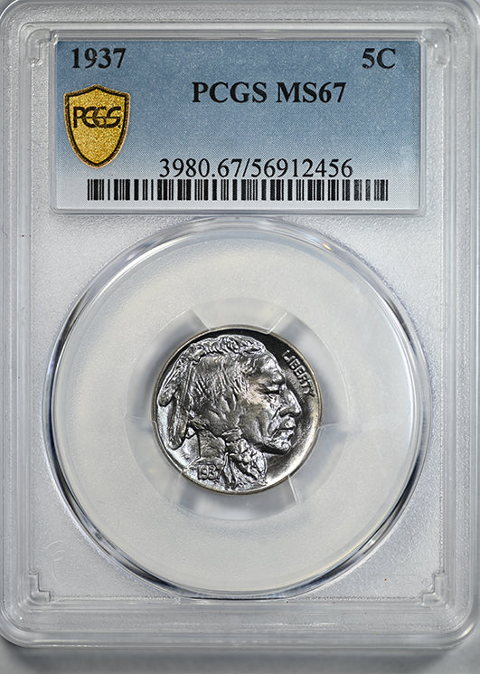 1937 Buffalo Nickel 5C PCGS MS67