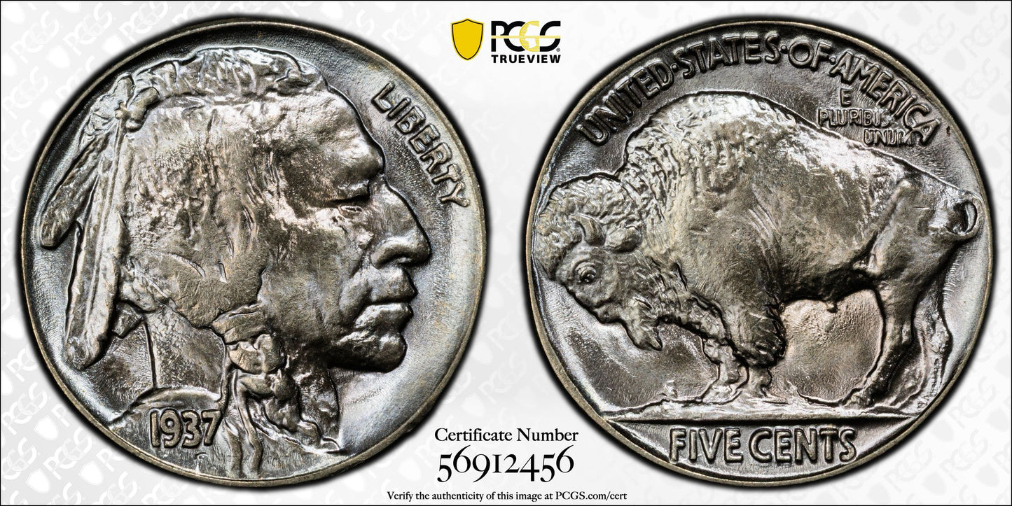 1937 Buffalo Nickel 5C PCGS MS67