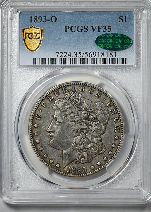 1893-O Morgan Dollar $1 PCGS VF35 CAC