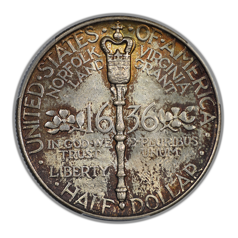 1936 Norfolk Classic Commemorative Half Dollar 50C PCGS MS66 - TONED!