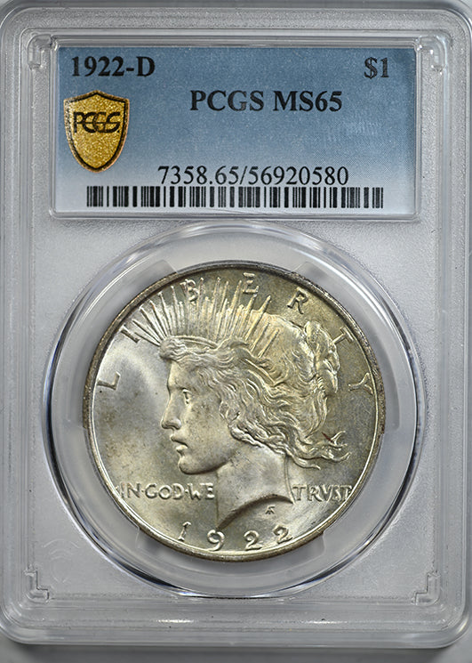 1922-D Peace Dollar $1 PCGS MS65