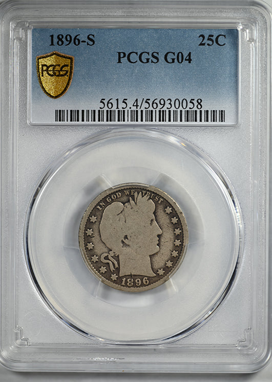 1896-S Barber Quarter 25C PCGS G04