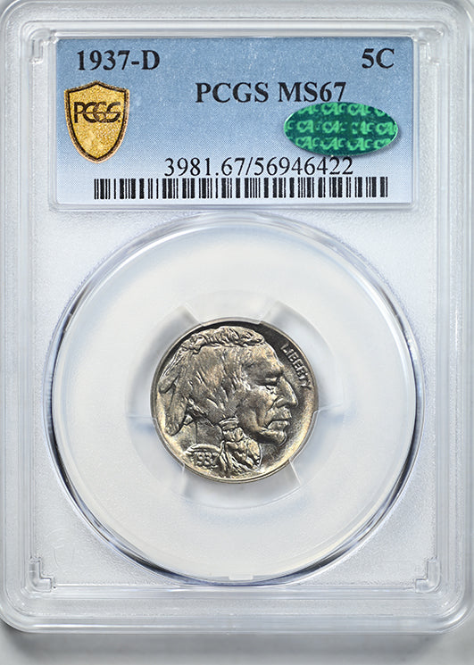 1937-D Buffalo Nickel 5C PCGS MS67 CAC