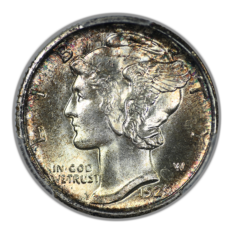 1929-S Mercury Dime 10C PCGS MS65FB - Full Bands