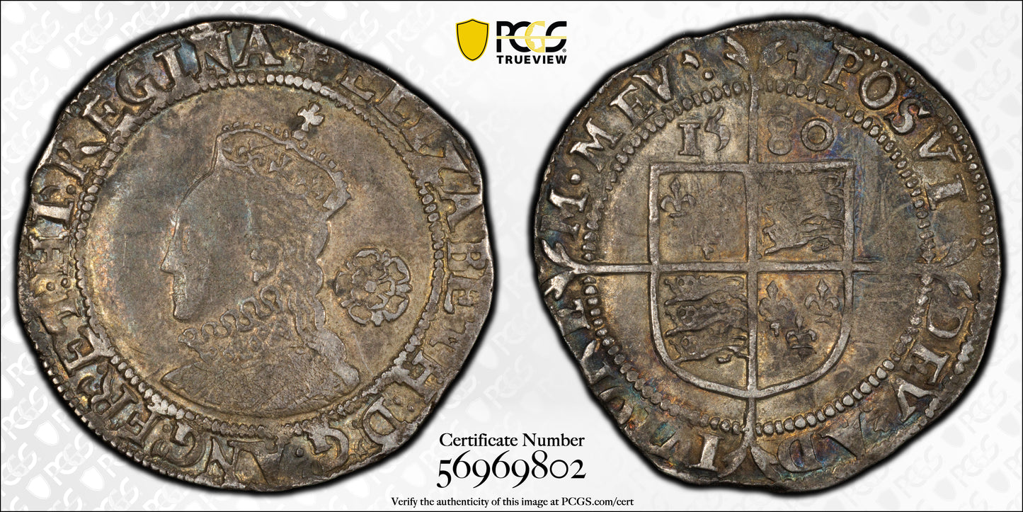 1580 Great Britain 6D Pence PCGS XF45 S-2572 Latin Cross - NICE COLOR!