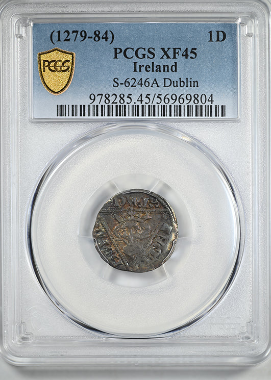 (1279-84) Ireland 1D Penny PCGS XF45 S-6246A Dublin - TONED!
