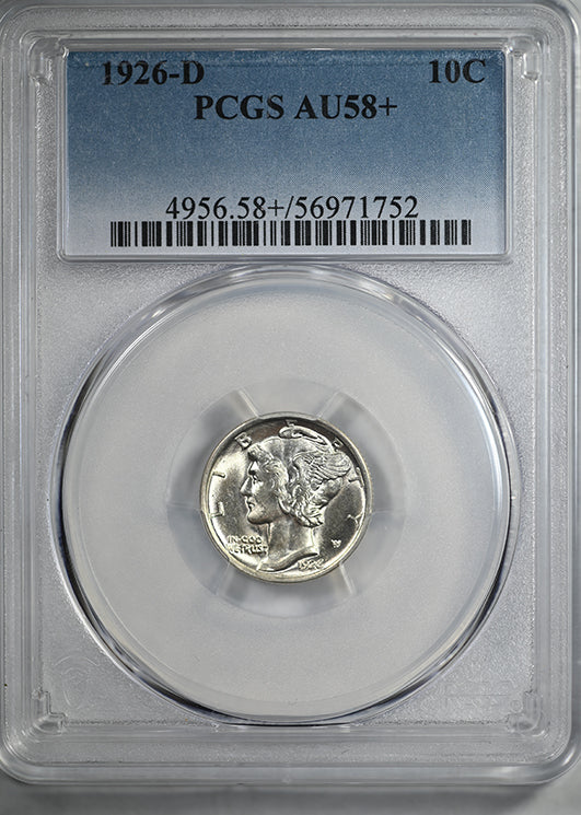 1926-D Mercury Dime 10C PCGS AU58+