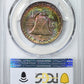 1958-D Franklin Half Dollar 50C PCGS MS66+ CAC - RAINBOW TONED!