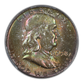 1958-D Franklin Half Dollar 50C PCGS MS66+ CAC - RAINBOW TONED!
