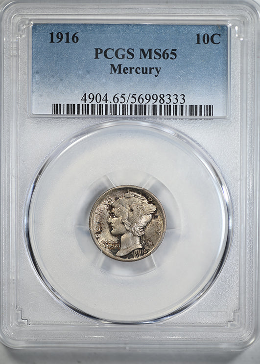 1916 Mercury Dime 10C PCGS MS65