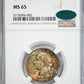 1964-D Washington Quarter 25C NGC MS65 CAC - TONED!