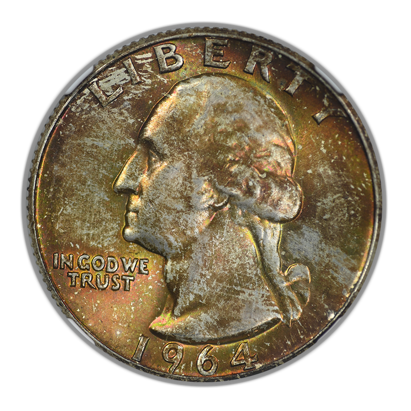1964-D Washington Quarter 25C NGC MS65 CAC - TONED!
