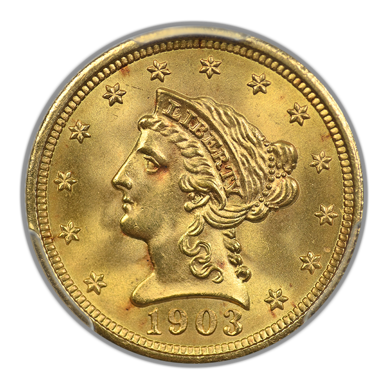 1903 Liberty Head Gold Quarter Eagle $2.50 PCGS MS66