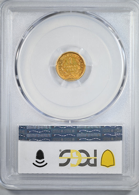 1849 Type 1 Liberty Head Gold Dollar G$1 PCGS AU55 - Open Wreath