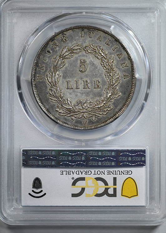 1848-V Italy-Venice 5L Lire PCGS Genuine AU Detail C-186