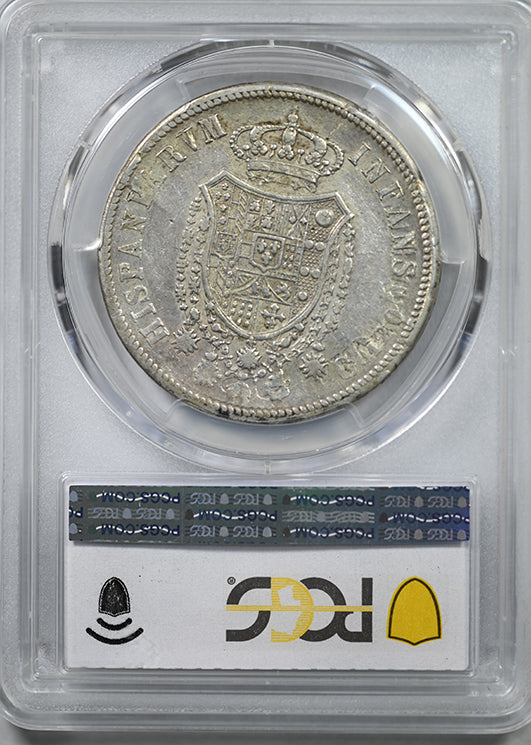 1818 Italy-Naples & Sicily 120Gr Grana PCGS XF40 Small Head