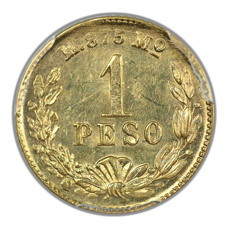 1899-Mo M Mexico Gold Peso PCGS MS62 KM-410.5