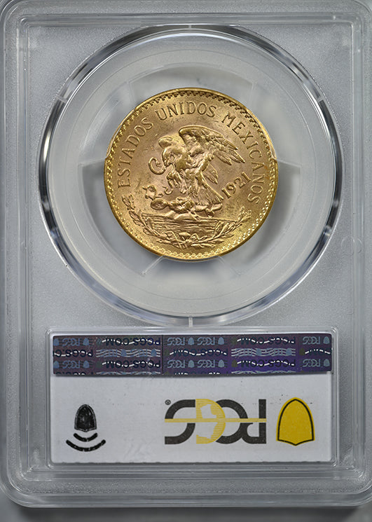 1921/11 Mexico Gold 20P Pesos PCGS MS63