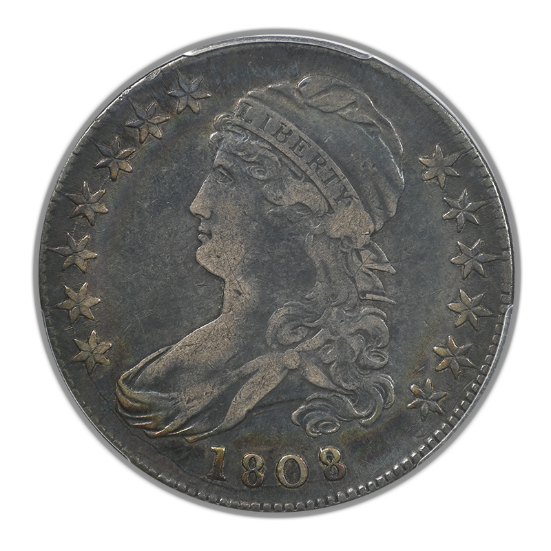 1808/7 Capped Bust Half Dollar 50C PCGS VF30 - TONED!