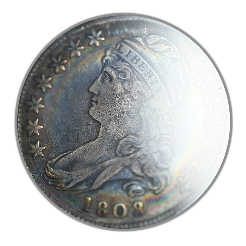 1808/7 Capped Bust Half Dollar 50C PCGS VF30 - TONED!