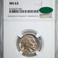 1937-D Buffalo Nickel 5C NGC MS63 CAC - 3 Legs