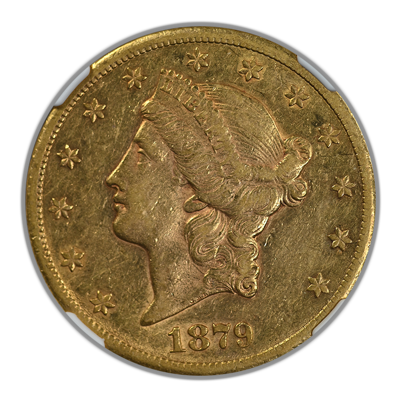 1879-CC Liberty Head Gold Double Eagle $20 NGC AU50 Obverse