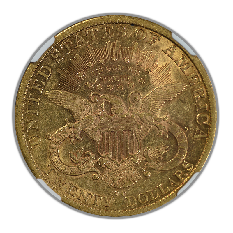 1879-CC Liberty Head Gold Double Eagle $20 NGC AU50 Reverse