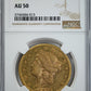 1879-CC Liberty Head Gold Double Eagle $20 NGC AU50 Obverse Slab