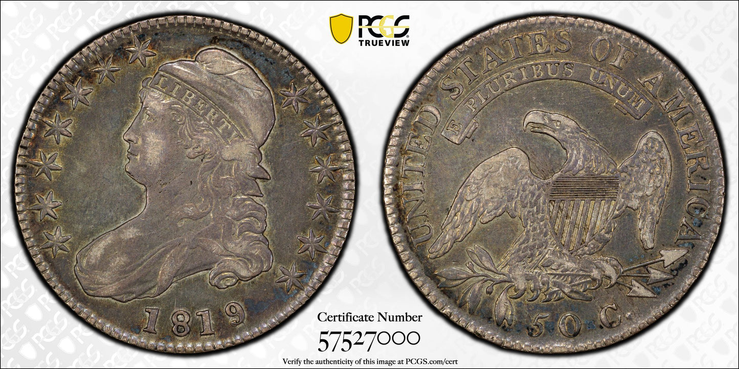 1819/8 Capped Bust Half Dollar 50C PCGS VF30 - Small 9
