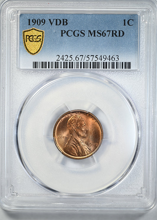 1909 VDB Lincoln Wheat Cent 1C PCGS MS67RD