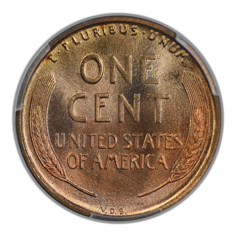 1909 VDB Lincoln Wheat Cent 1C PCGS MS67RD
