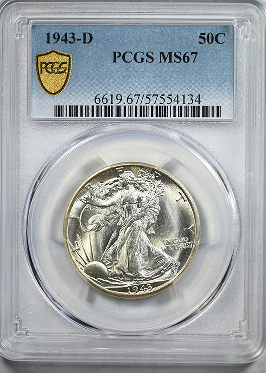 1943-D Walking Liberty Half Dollar 50C PCGS MS67