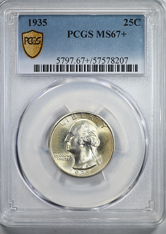 1935 Washington Quarter 25C PCGS MS67+