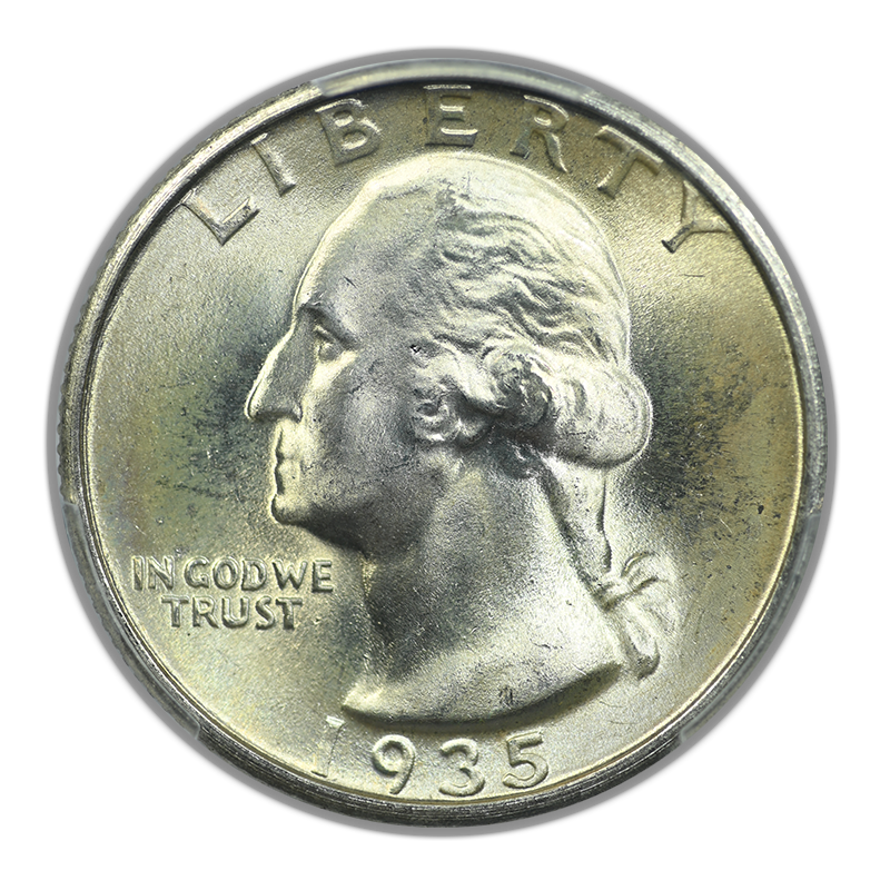 1935 Washington Quarter 25C PCGS MS67+