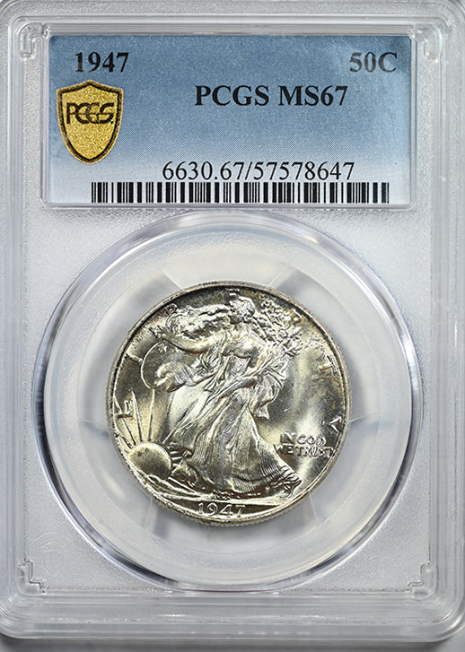 1947 Walking Liberty Half Dollar 50C PCGS MS67