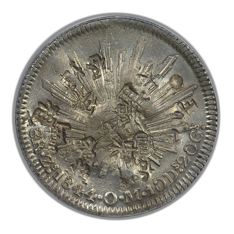 1844-Zs OM Mexico 8R Reales PCGS Chop Mark VF Detail Zs24 - Chopmarked