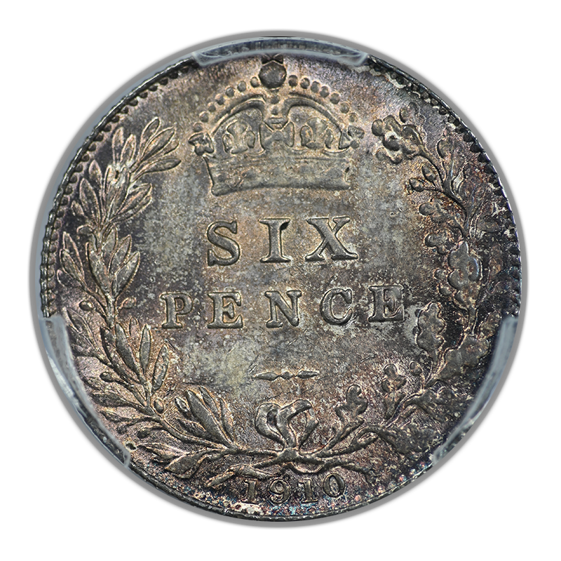 1910 Great Britain 6D Pence Sixpence PCGS MS64 S-3983