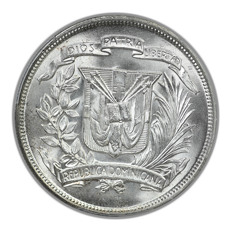 1952 Dominican Republic Peso PCGS MS64