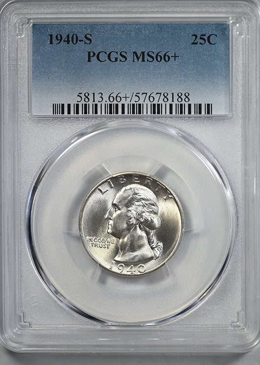1940-S Washington Quarter 25C PCGS MS66+