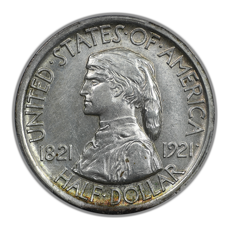 1921 Missouri Classic Commemorative Half Dollar 50C PCGS AU58