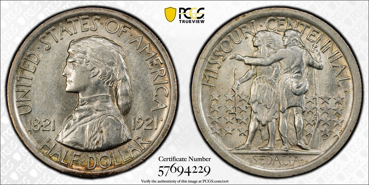 1921 Missouri Classic Commemorative Half Dollar 50C PCGS AU58