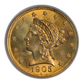 1905 Liberty Head Gold Quarter Eagle $2.50 PCGS MS64 Obverse