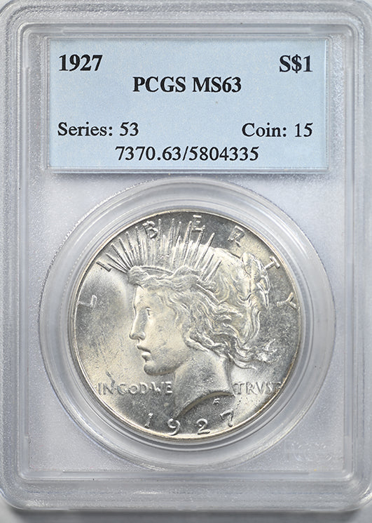 1927 Peace Dollar $1 PCGS MS63