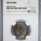 1883 A Bolivia 1C Centavo NGC MS65BN - TONED! Obverse Slab