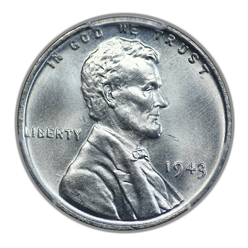 1943 Steel Lincoln Wheat Cent 1C PCGS MS67
