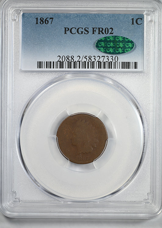 1867 Indian Head Cent 1C PCGS FR02 CAC - Lowball