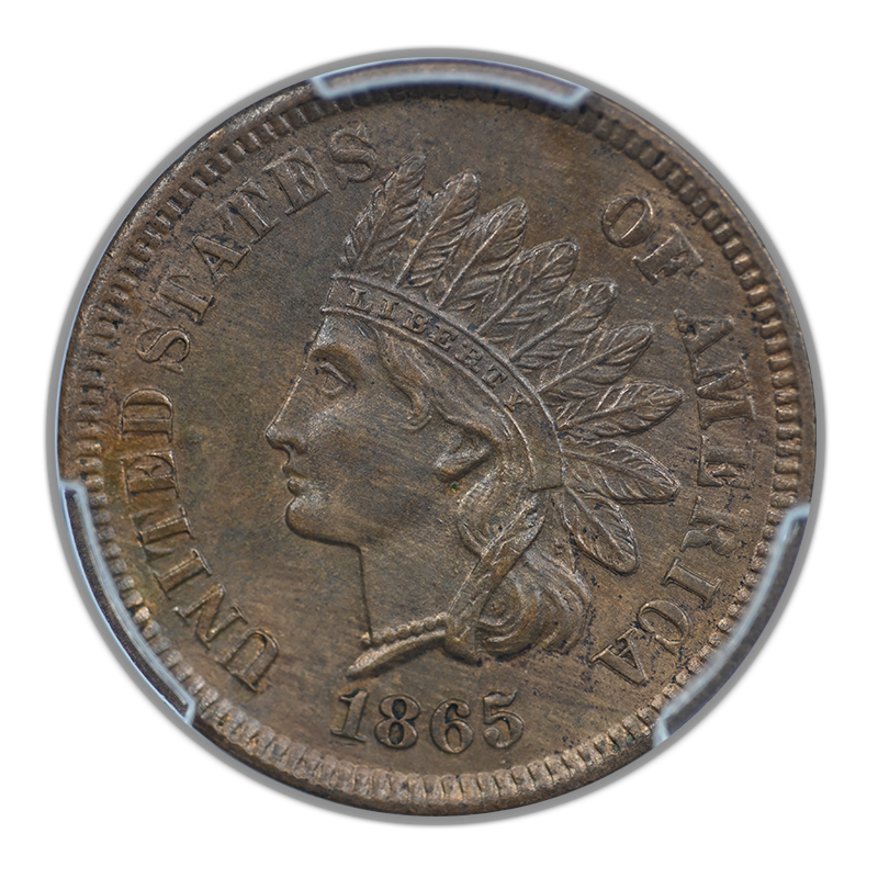 1865 Indian Head Cent 1C PCGS MS63BN - Fancy 5