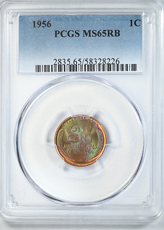 1956 Lincoln Wheat Cent 1C PCGS MS65RB - TONED!
