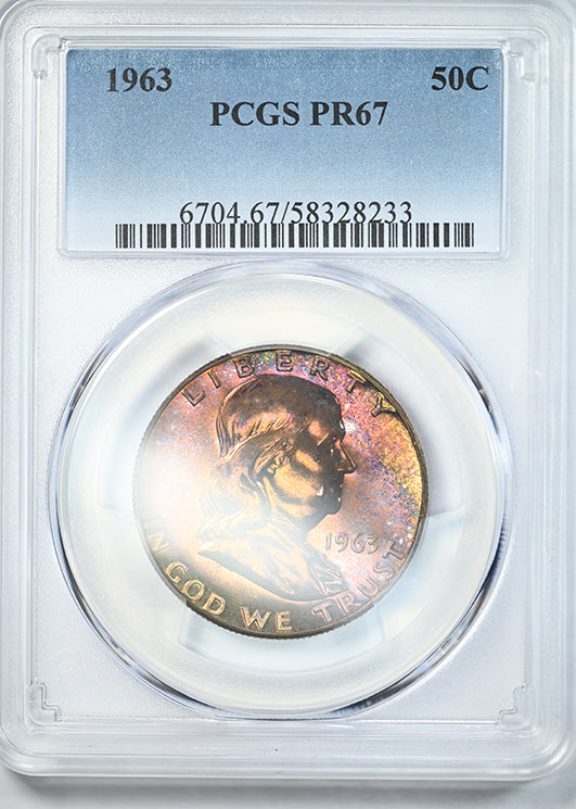 1963 Proof Franklin Half Dollar 50C PCGS PR67 - TONED!